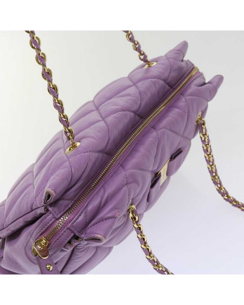 Salvatore Ferragamo Leather Chain Shoulder Bag wi… - image 7