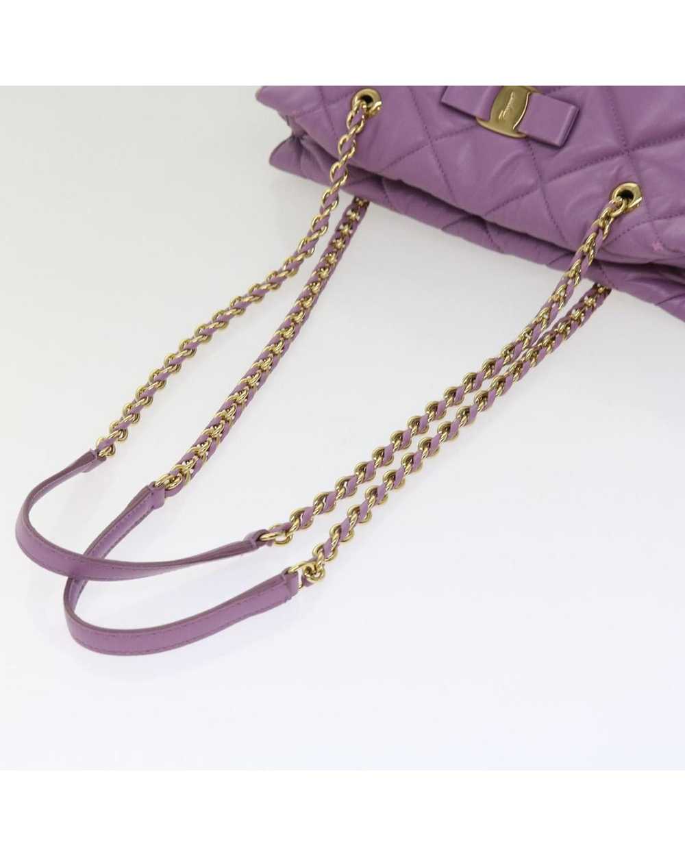 Salvatore Ferragamo Leather Chain Shoulder Bag wi… - image 9