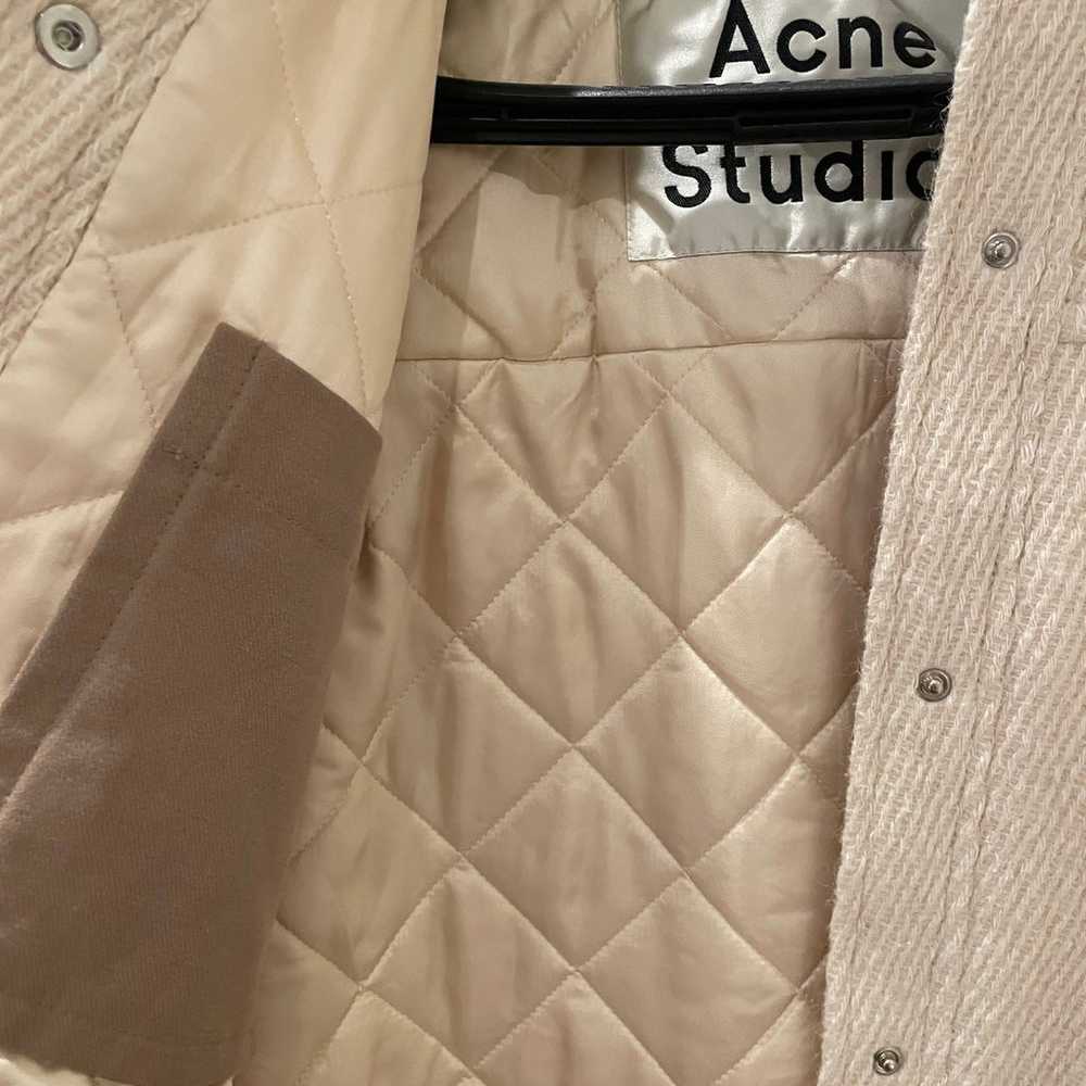 Acne studios twill overshirt in ecru beige - image 3