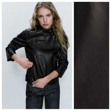 NWOT. Massimo Dutti Black Nappa Leather Jacket. S… - image 1