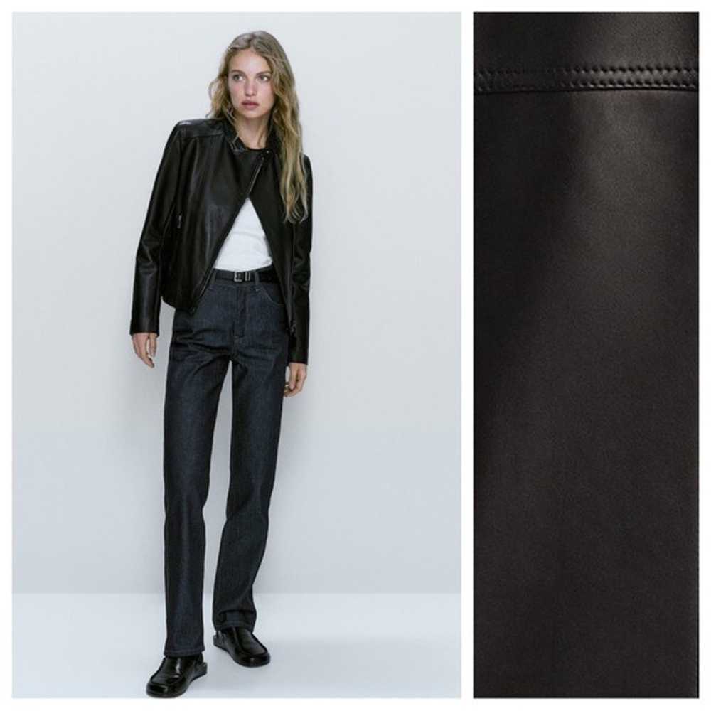 NWOT. Massimo Dutti Black Nappa Leather Jacket. S… - image 2