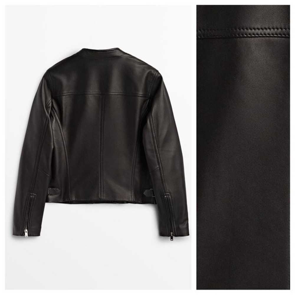 NWOT. Massimo Dutti Black Nappa Leather Jacket. S… - image 7
