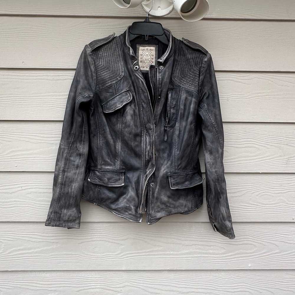 Free People" Rumpled leather moto jacket - image 5