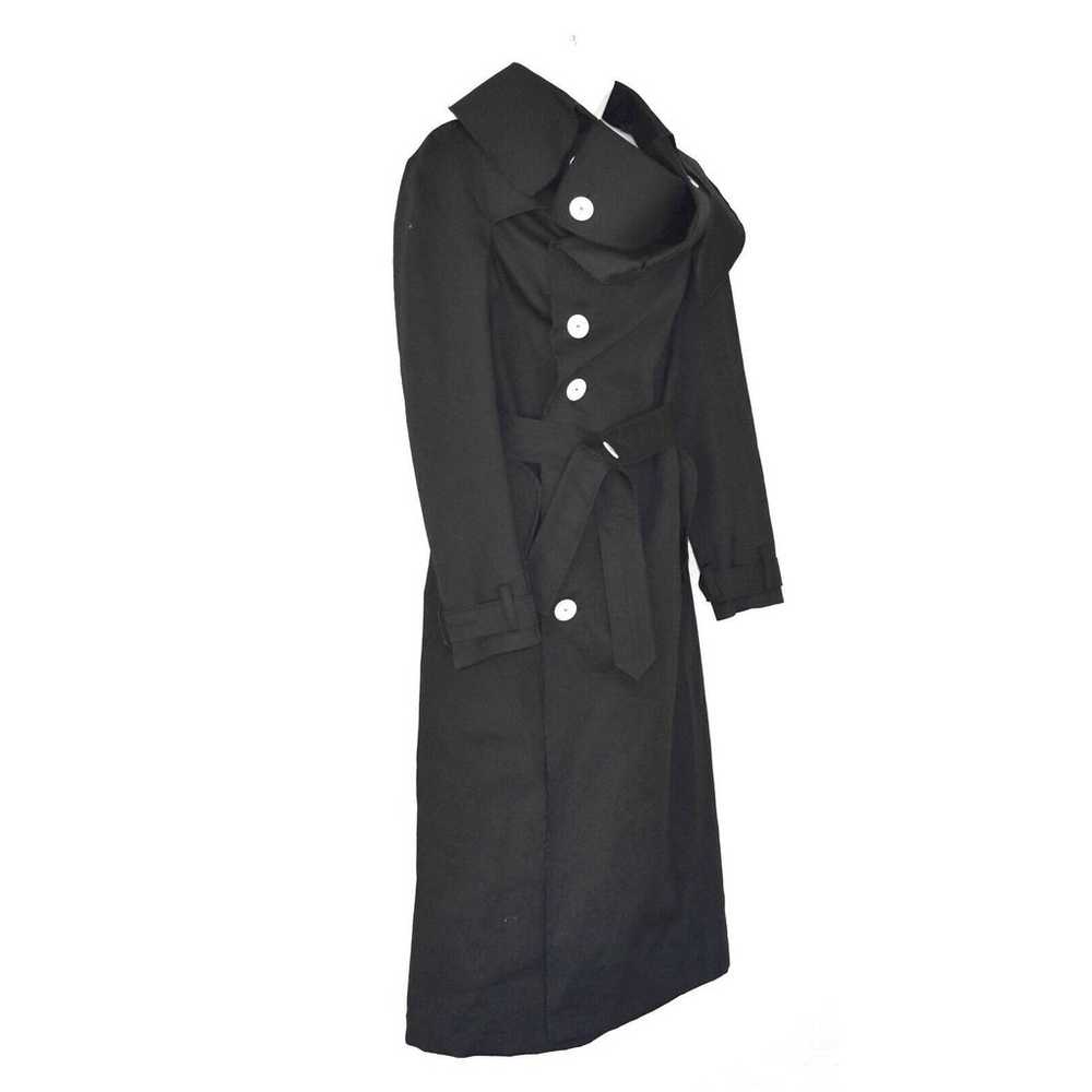 D0 Auth A.W.A.K.E MODE Black Cotton Belted Trench… - image 2