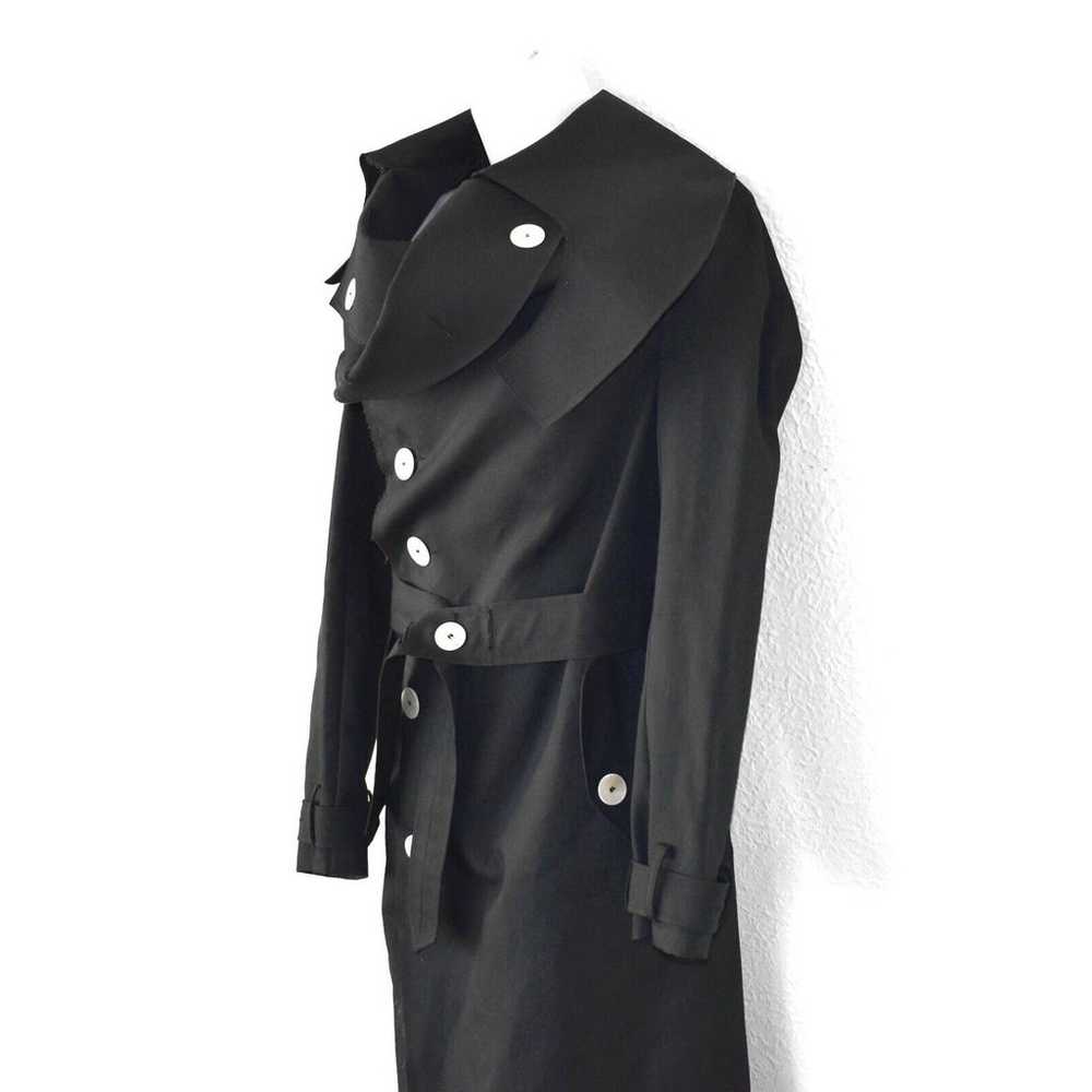 D0 Auth A.W.A.K.E MODE Black Cotton Belted Trench… - image 3