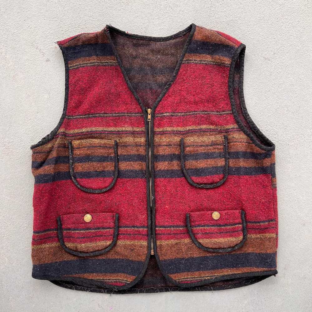Vintage Vintage Striped Saddle Blanket Woven Vest… - image 1