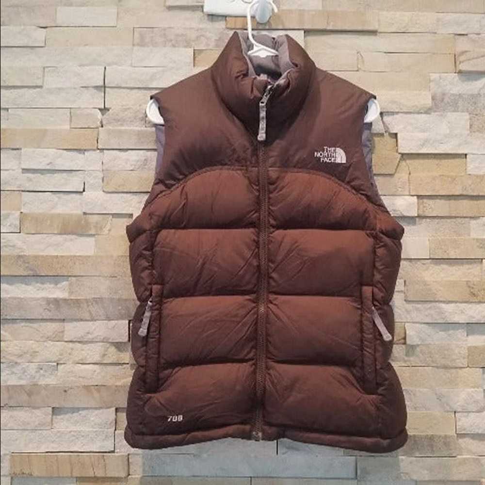 North Face Womens Brown Nuptse Puffer Vest Coat S… - image 1
