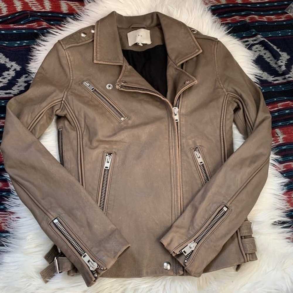 Iro Tara Leather Moto Jacket Size 36 (small) - image 4