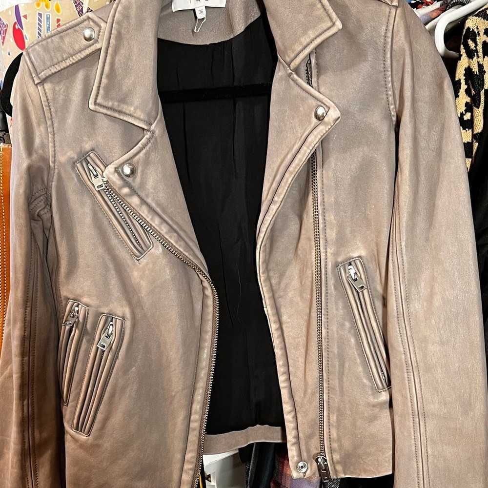 Iro Tara Leather Moto Jacket Size 36 (small) - image 5