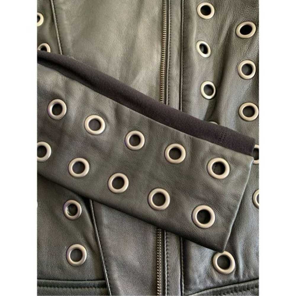 BCBGMAXAZRIA Baara Leather Grommet Moto Jacket Bl… - image 7