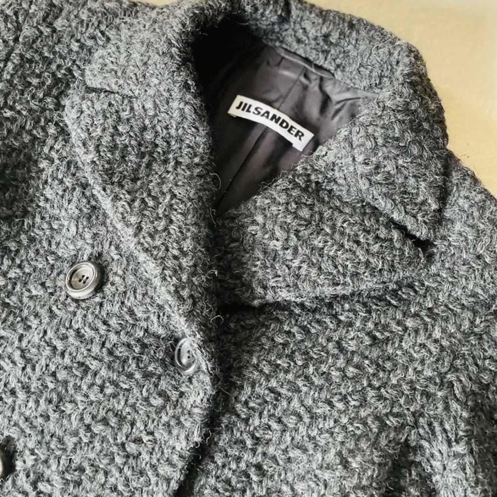 Jil Sander Boucle Fleece Wool Chunky Knit Gray Ov… - image 6