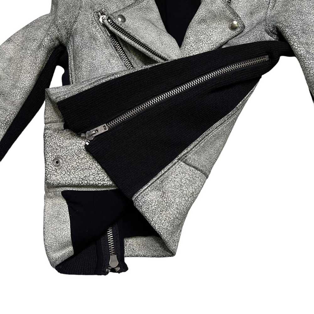 IRO Ilaria Ribbed Knit Paneled Cracked Leather Bi… - image 5
