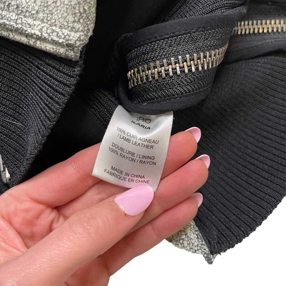 IRO Ilaria Ribbed Knit Paneled Cracked Leather Bi… - image 8
