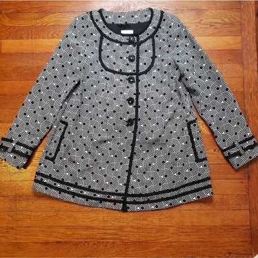 Tibi geometric black white swing jacket size 8