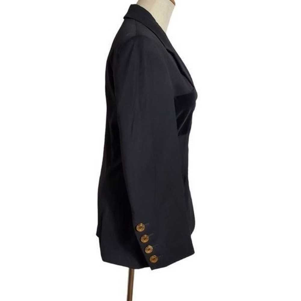 Escada Black Wool and Velvet Blazer Jacket - image 3