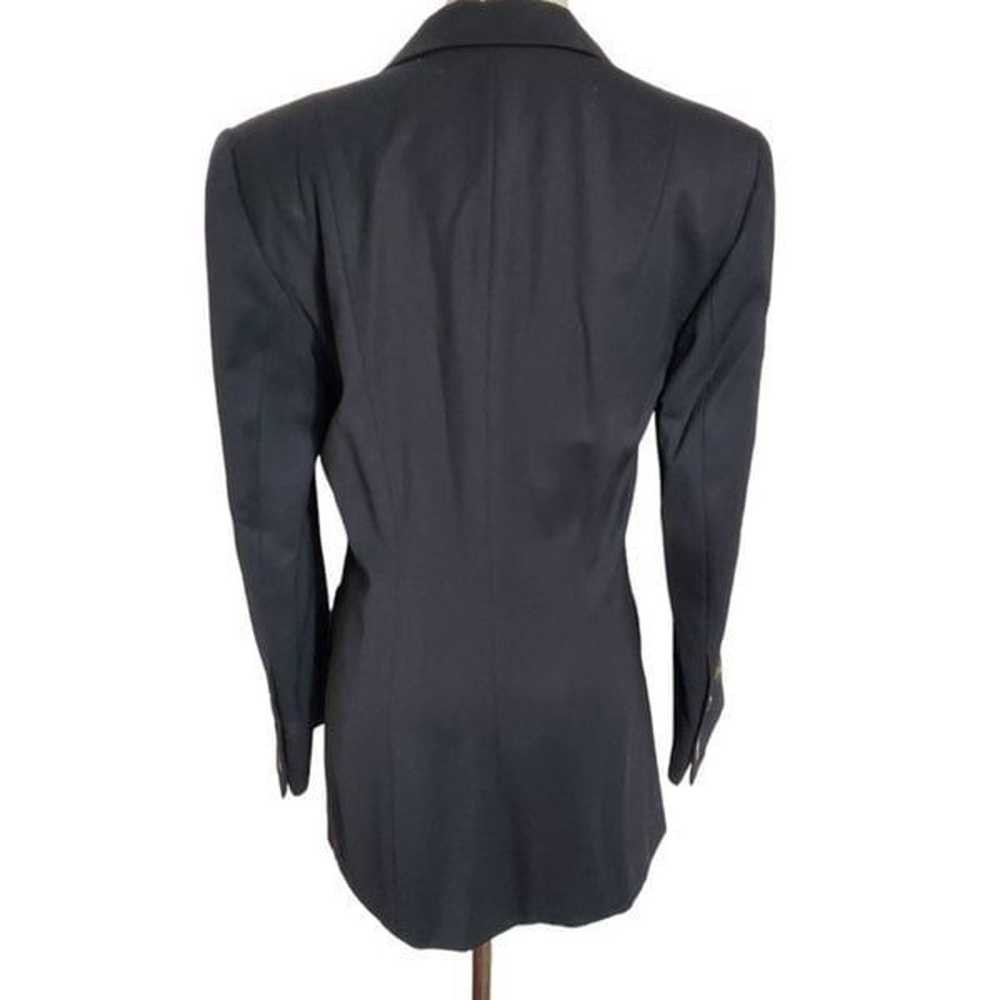 Escada Black Wool and Velvet Blazer Jacket - image 4