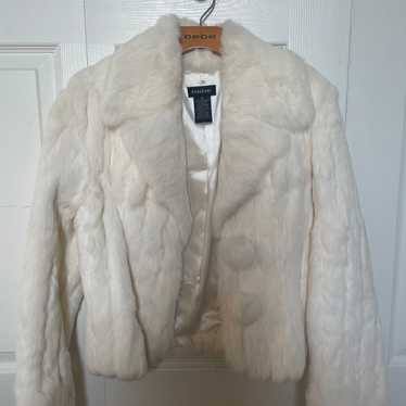 BEBE Cropped Genuine Rabbit Fur Jacket Size Medium - image 1