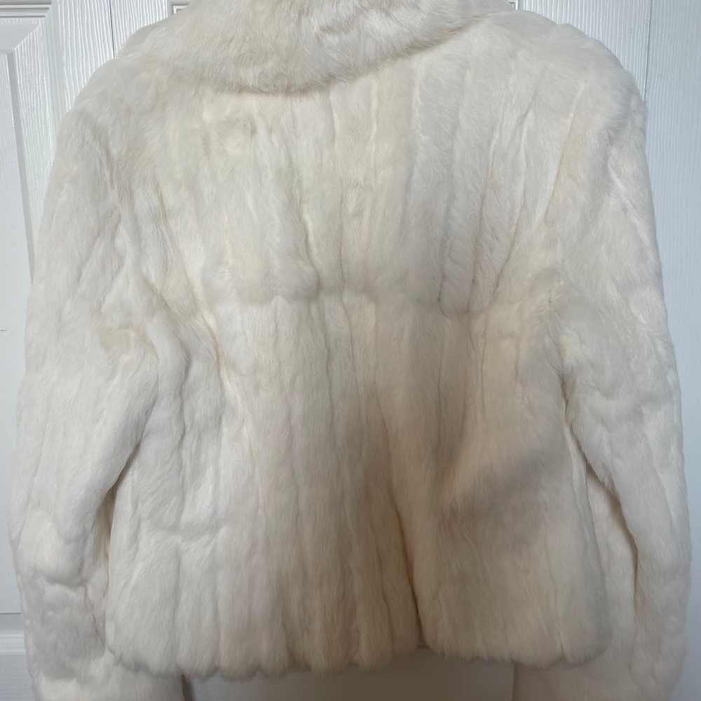 BEBE Cropped Genuine Rabbit Fur Jacket Size Medium - image 6
