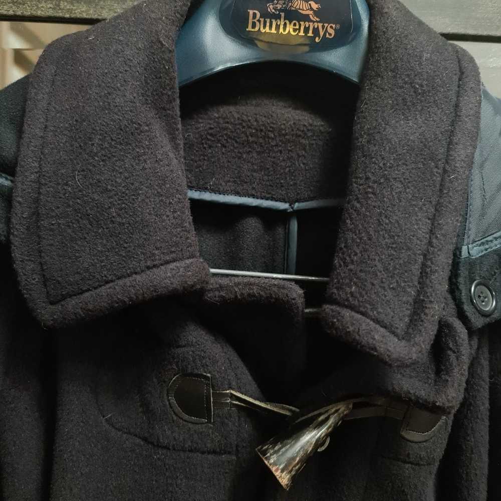 Burberry London Navy Wool Toggle Coat vintage tre… - image 4