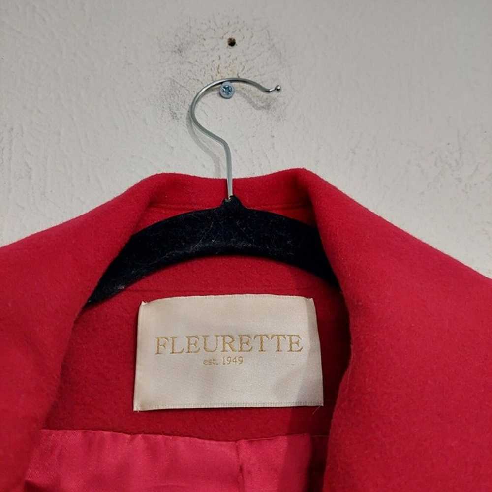 Fleurette Double Breasted 100% Italian Wool Red P… - image 9