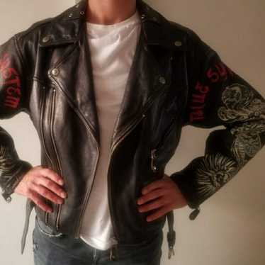 1991 Biker Leather Jacket - image 1