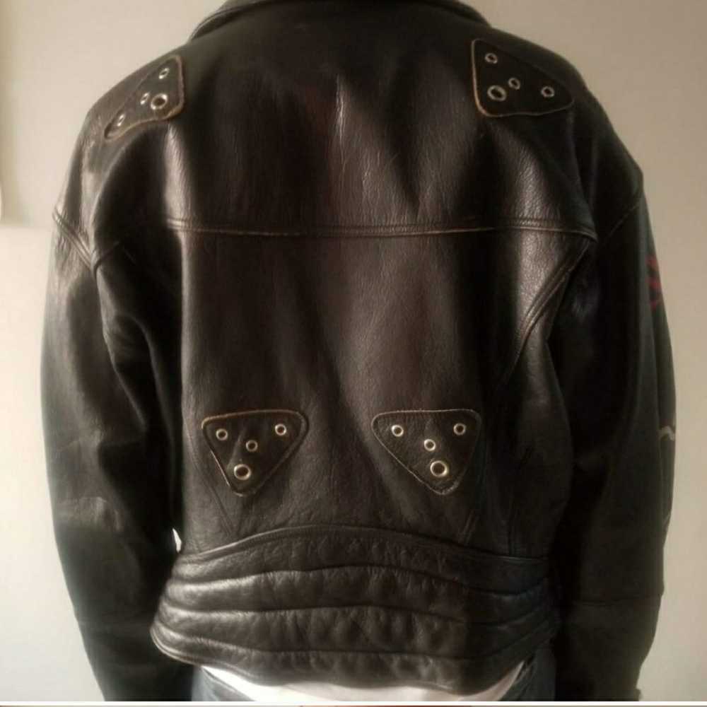 1991 Biker Leather Jacket - image 2