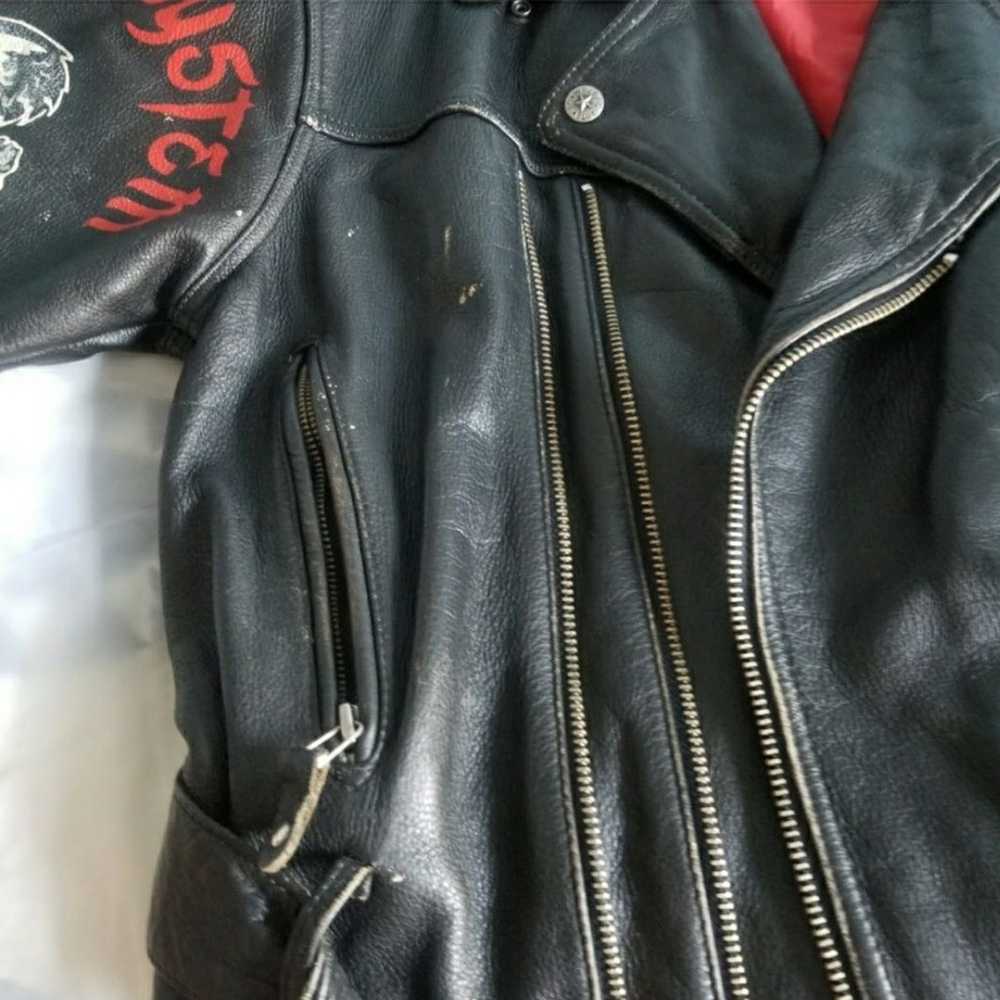 1991 Biker Leather Jacket - image 5