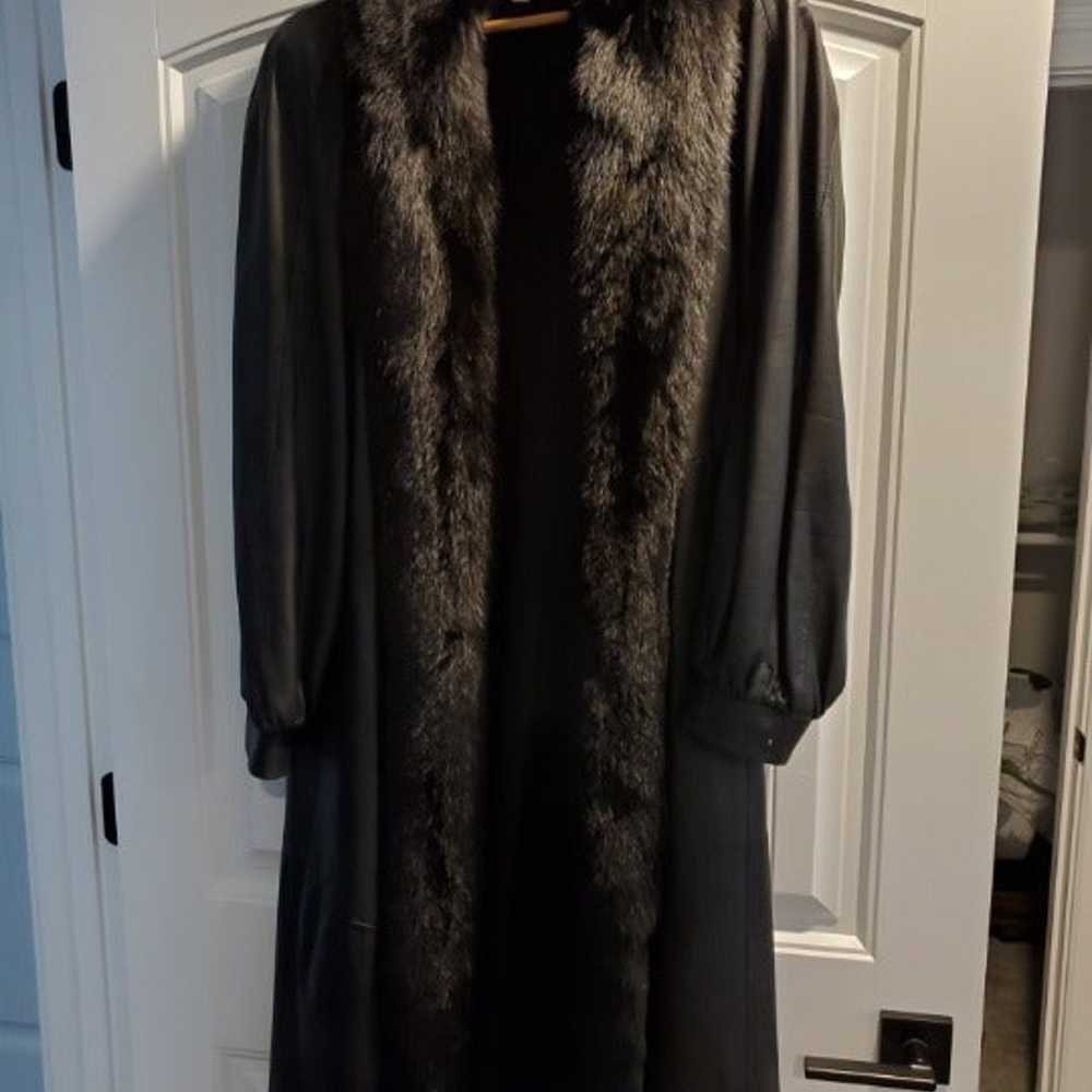 Leather/fox coat - image 1