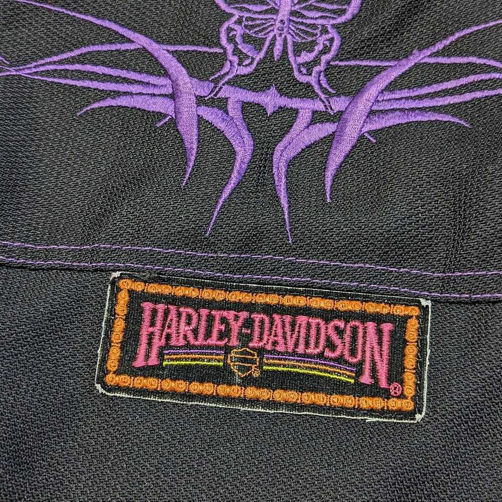Vintage Y2K Harley Davidson Butterfly Biker Jacke… - image 6