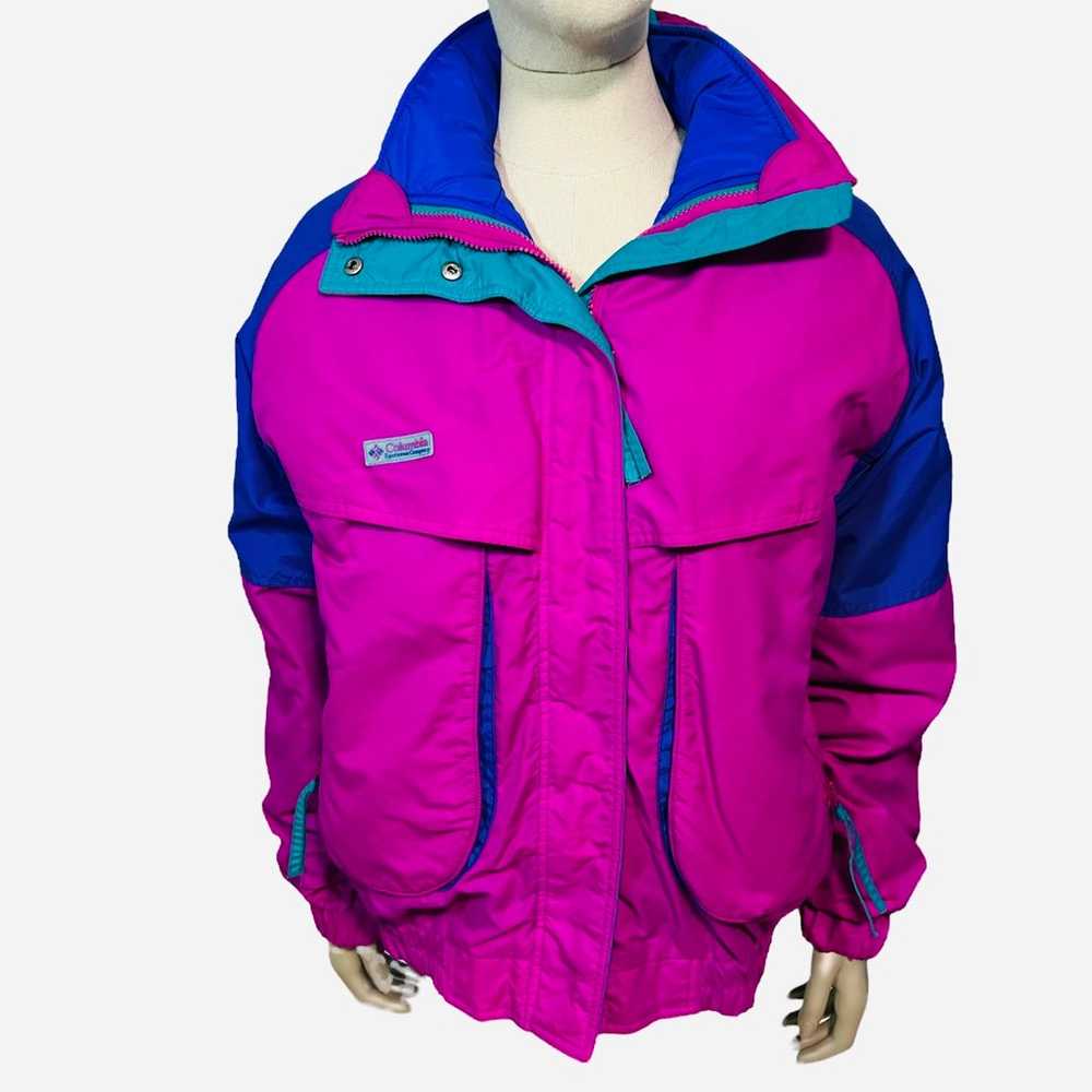 Vintage 80s 90s Columbia Teal & Pink 3 In 1 Ski J… - image 2