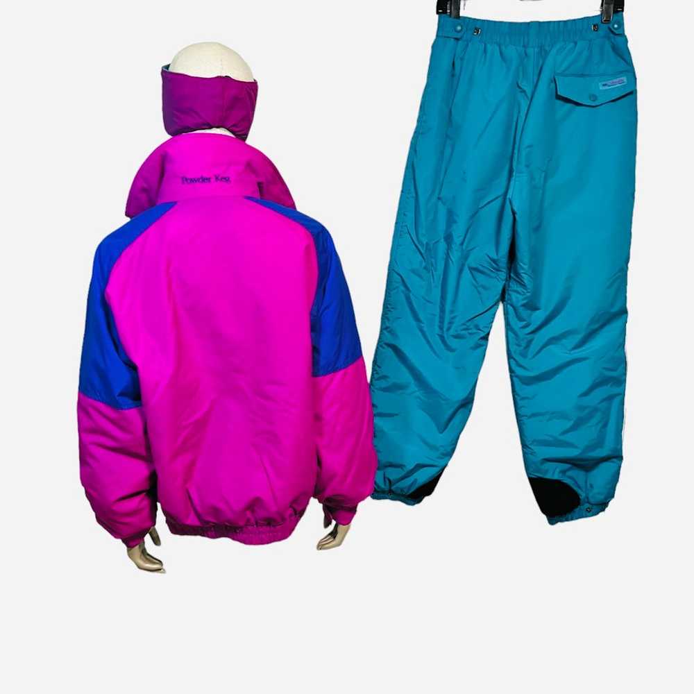 Vintage 80s 90s Columbia Teal & Pink 3 In 1 Ski J… - image 5