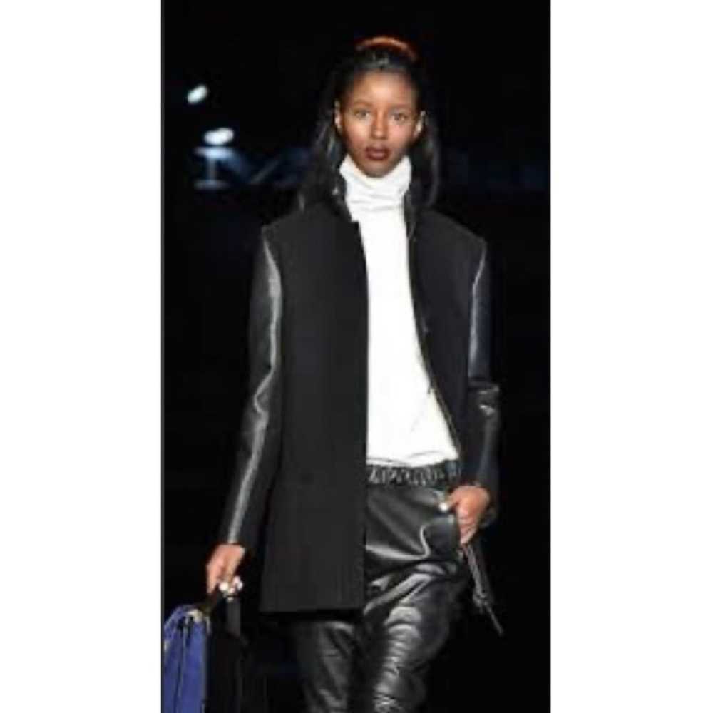 MACKAGE AZEL Black Wool & Premium Leather Coat Qu… - image 1