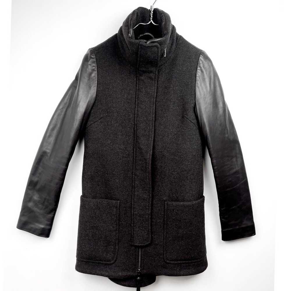 MACKAGE AZEL Black Wool & Premium Leather Coat Qu… - image 4