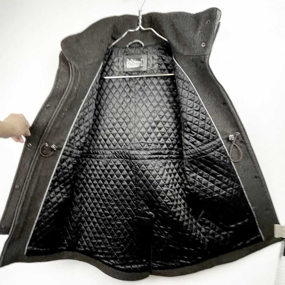 MACKAGE AZEL Black Wool & Premium Leather Coat Qu… - image 7