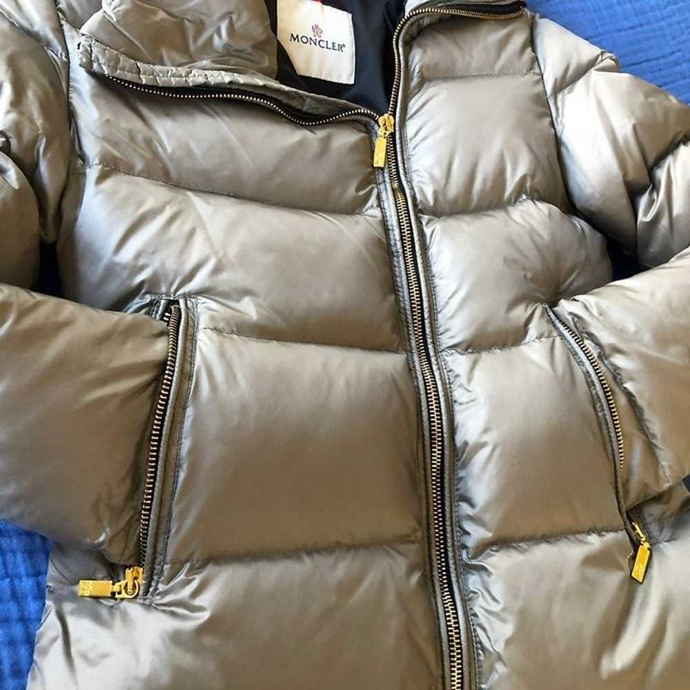 Down Puffer Jacket Coat Gray Metallic Size XS - image 2