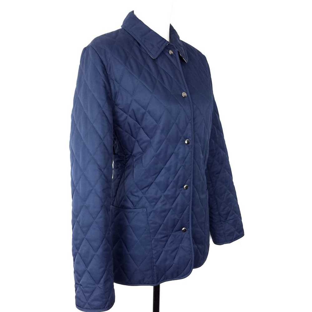 Burberry London Navy Blue Quilted Snap Front Jack… - image 3