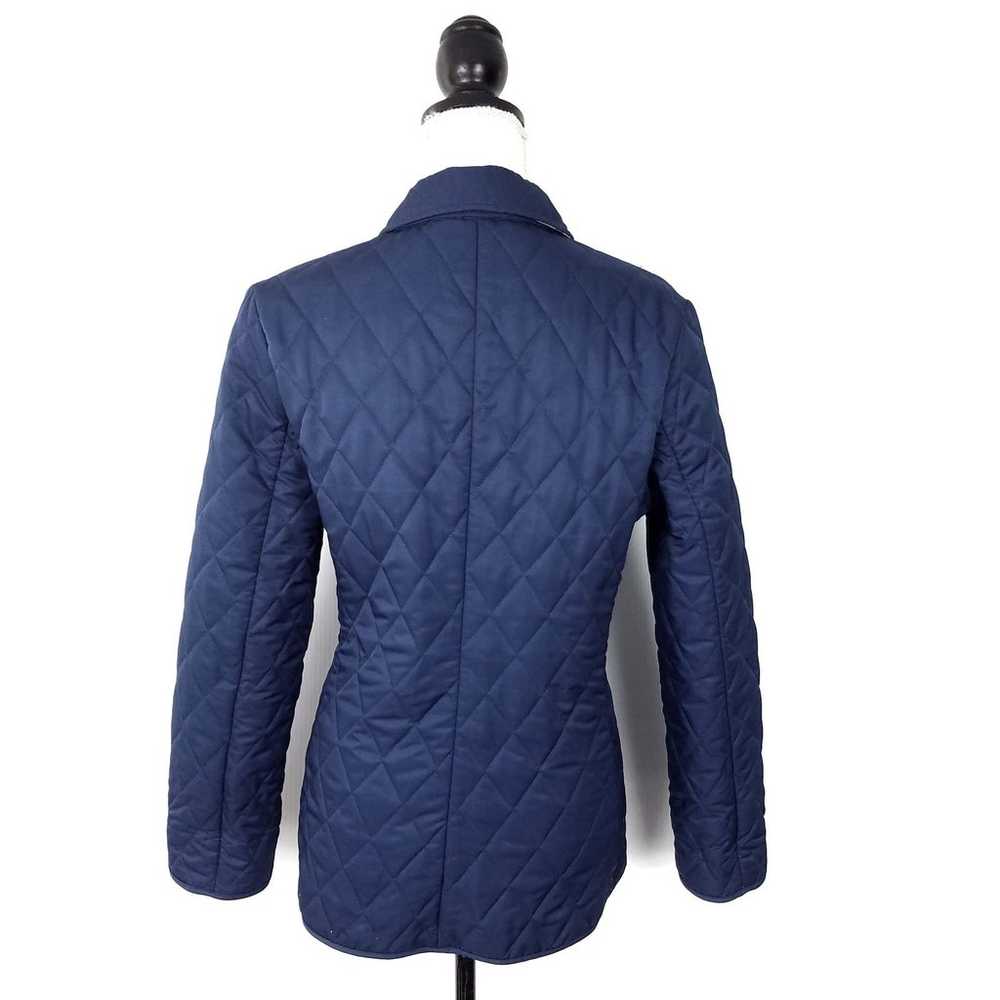 Burberry London Navy Blue Quilted Snap Front Jack… - image 4