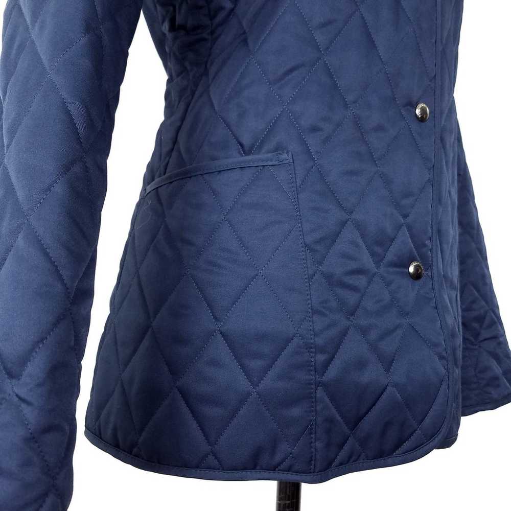 Burberry London Navy Blue Quilted Snap Front Jack… - image 6