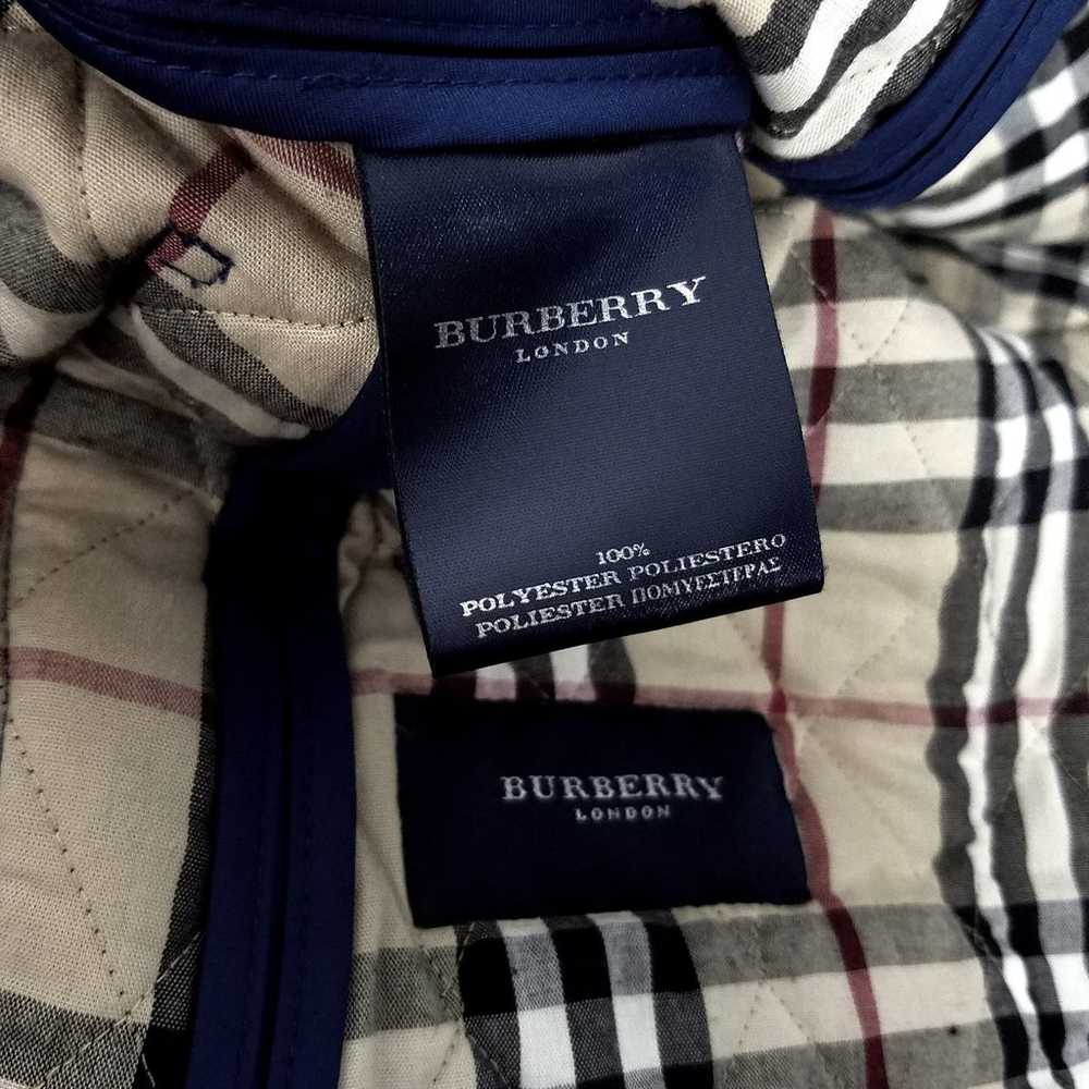 Burberry London Navy Blue Quilted Snap Front Jack… - image 9