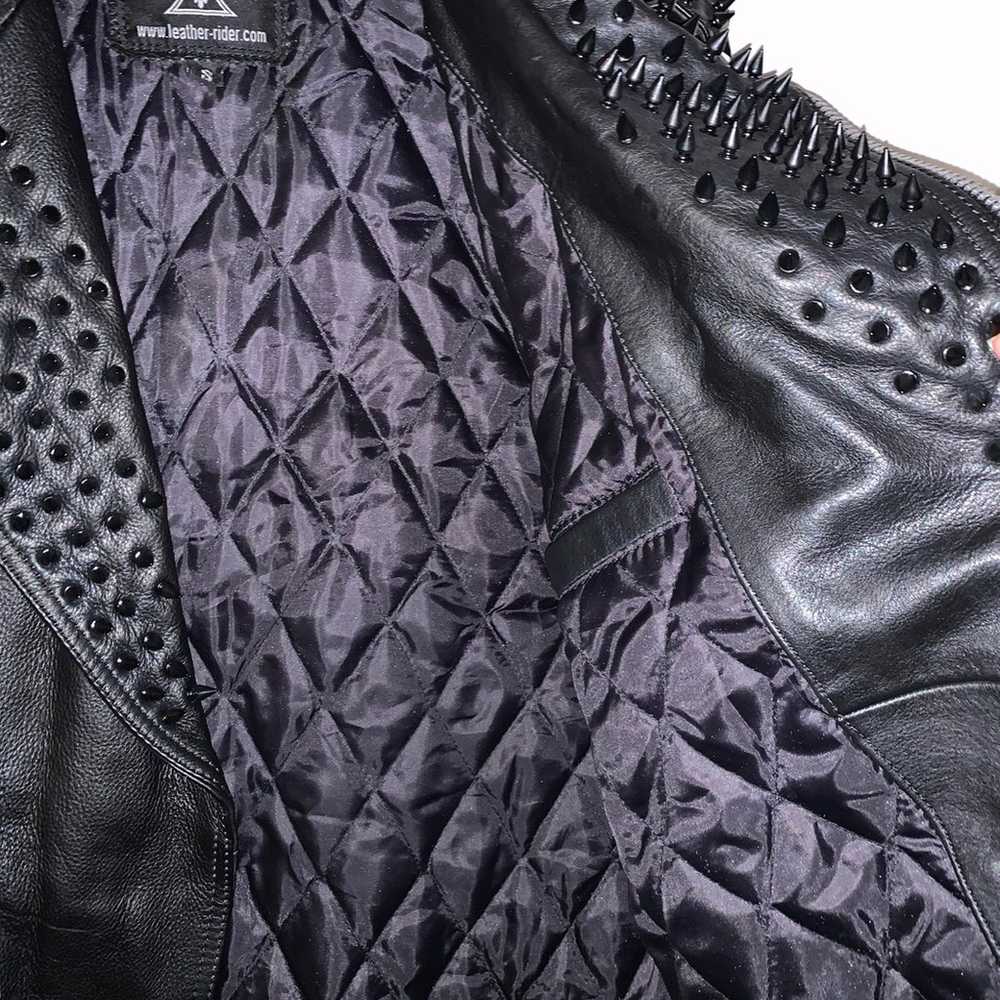 Real Leather Motercycle Leather Vest - image 2