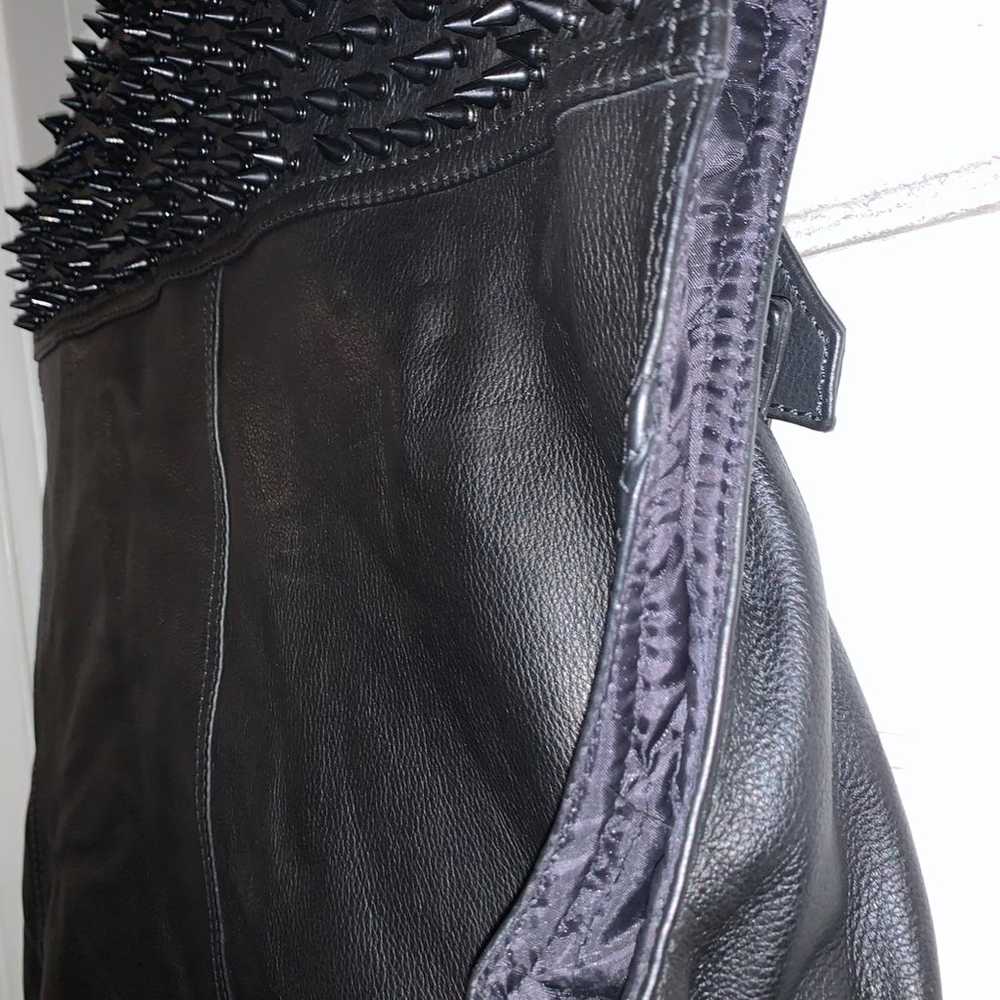 Real Leather Motercycle Leather Vest - image 7