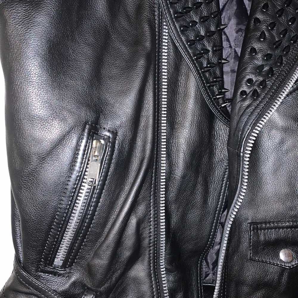 Real Leather Motercycle Leather Vest - image 9