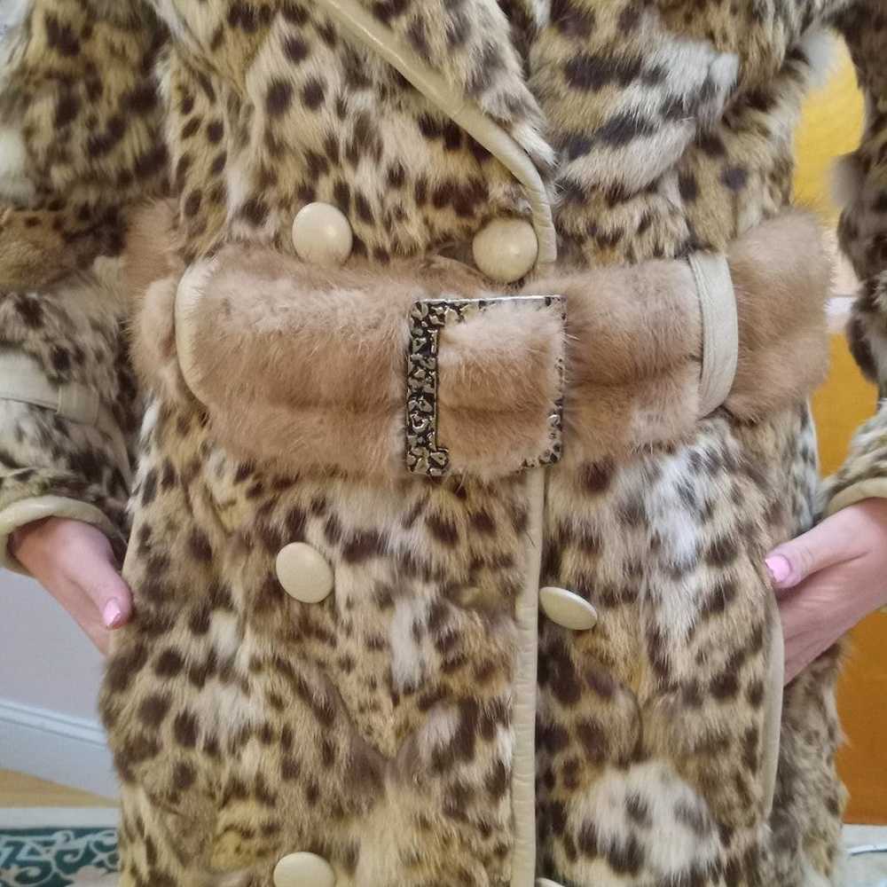 Lynx fur coat sz S - image 2