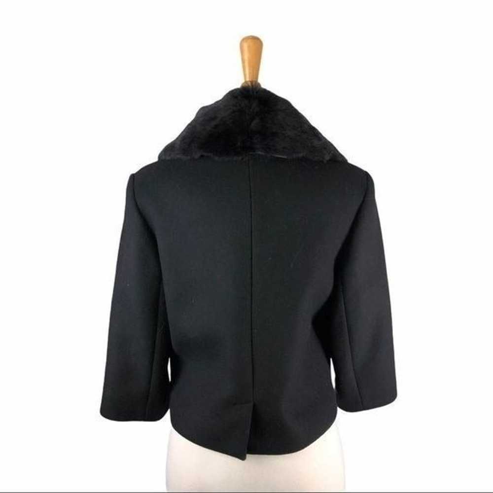 Cacharel Black Wool Blend Jacket w Fur Trim - image 3