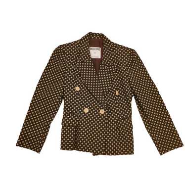 Vintage Moschino Couture! Brown Diamond Pattern S… - image 1