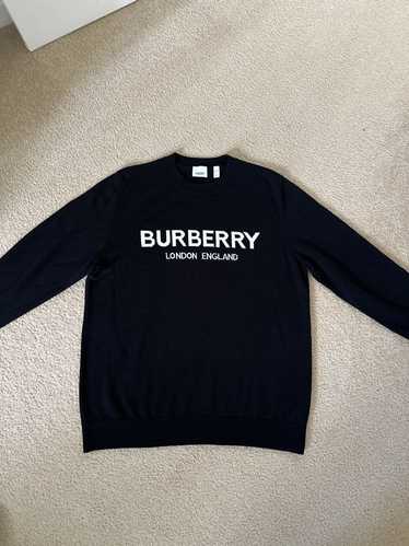 Burberry Burberry Logo Intarsia Wool Blend Sweater
