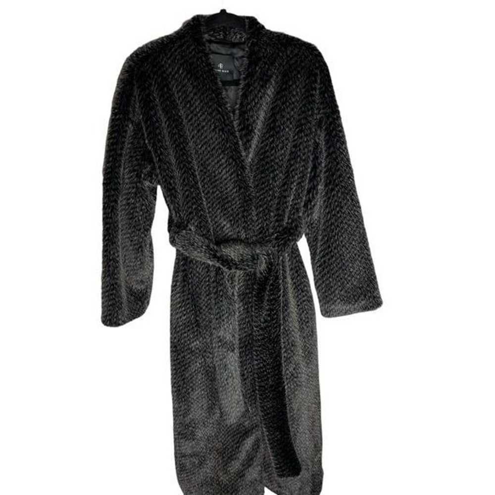Anine Bing Faux Fur Black Coat size M - image 2