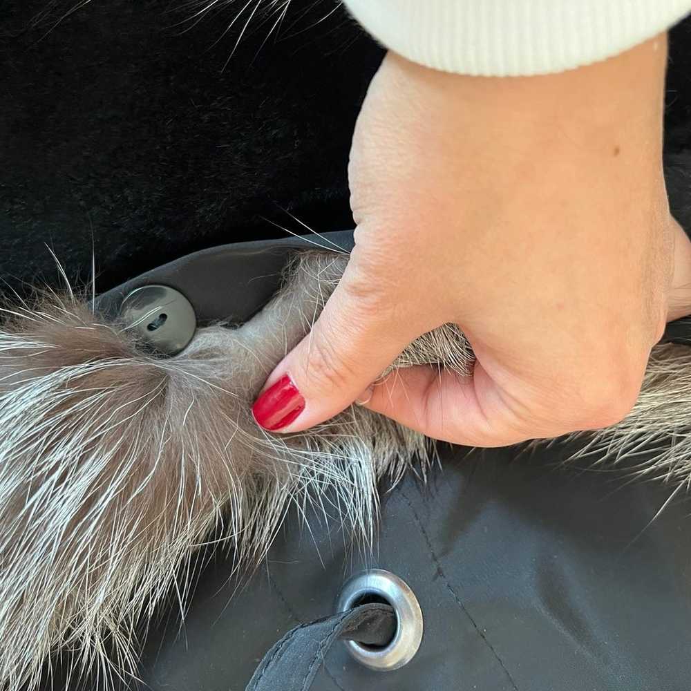 Real fox fur detail coat - image 5