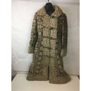 VTG 60s Long Winter Chenille Carpet Coat