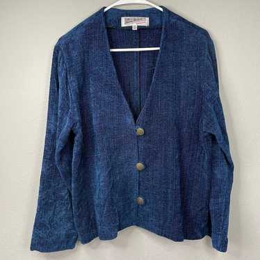 The Oregon Weaver Blue Jacket Hand Woven Deep V B… - image 1
